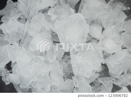 Fresh crushed white ice cubes Fresh crushed white ice cubes 123006782