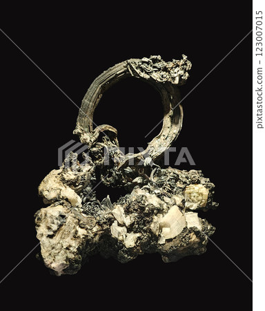 Close-Up View of Native Silver and Associated Minerals Specimen Close-Up View of Native Silver and Associated Minerals Specimen 123007015