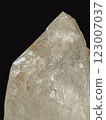 Detailed Close-Up View of Beautiful Radiant Quartz Crystal Specimen on Dark Background 123007037