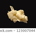 Detailed Close-Up View of Beautiful Quartz and Ankerite Mineral Specimen on Dark Background 123007044