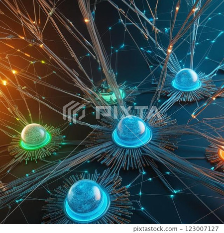 數位化、人工智慧、大數據、網路等形象 123007127