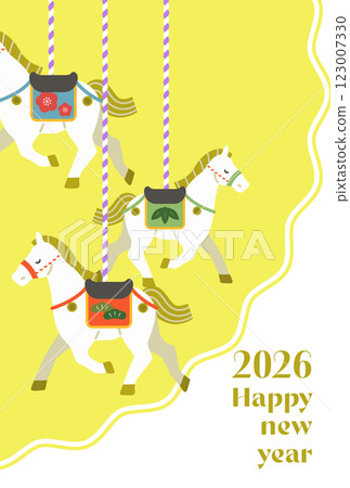 2026 年新年賀卡垂直插圖松、竹、梅和馬 2026 年新年賀卡垂直插圖松、竹、梅和馬 123007330