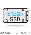 ssd 512 memory outline icon 123007697