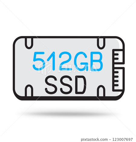 ssd 512 memory outline icon ssd 512 memory outline icon 123007697