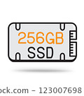 ssd 256 memory outline icon 123007698