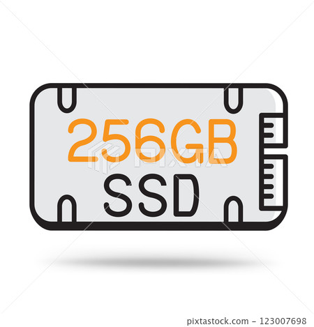 ssd 256 memory outline icon ssd 256 memory outline icon 123007698