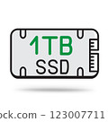 ssd 1TB memory outline icon 123007711