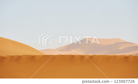 Colder colored sand. Majestic view of amazing landscapes in African desert Colder colored sand. Majestic view of amazing landscapes in African desert 123007726
