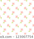 Fresh pink flowers vector seamless print pattern, cute pattern, home textile pattern, children's pattern. 123007754