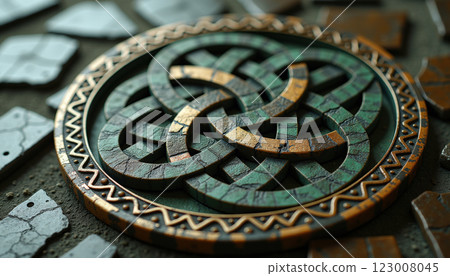 Intricate Victorian Era Ornamental Detail with Elegant Scrollwork and Classical Motifs 123008045