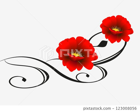 Abstract floral background with red flowers. Abstract floral background with red flowers. 123008056