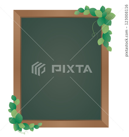 A message board with a green and wooden border A message board with a green and wooden border 123008116