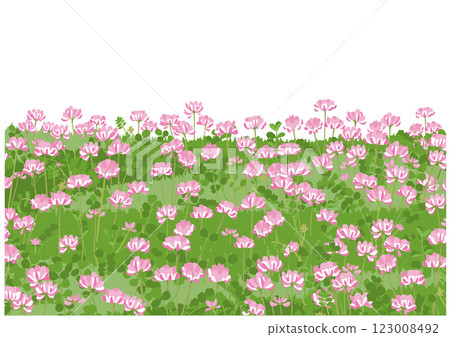 A lot of flowers blooming in a field of milk vetch - background illustration A lot of flowers blooming in a field of milk vetch - background illustration 123008492