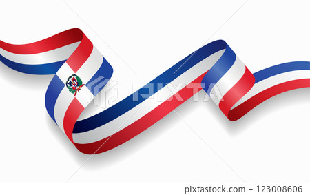 Dominican Republic flag wavy abstract background. Vector illustration. Dominican Republic flag wavy abstract background. Vector illustration. 123008606