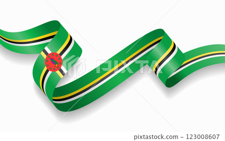 Dominica flag wavy abstract background. Vector illustration. 123008607
