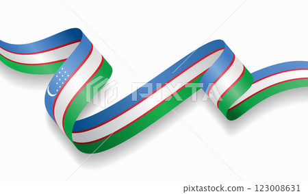 Uzbekistani flag wavy abstract background. Vector illustration. Uzbekistani flag wavy abstract background. Vector illustration. 123008631
