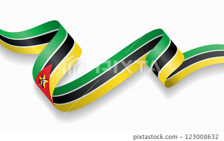 Mozambican flag wavy abstract background. Vector illustration. 123008632
