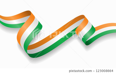Ivorian flag wavy abstract background. Vector illustration. 123008664