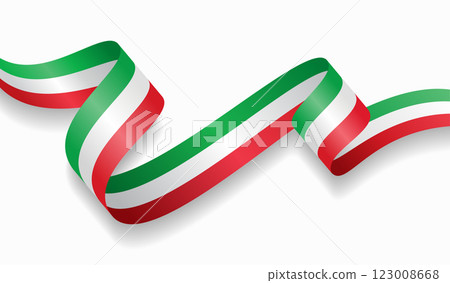 Italian flag wavy abstract background. Vector illustration. 123008668