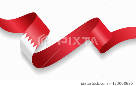 Bahraini flag wavy abstract background. Vector illustration. 123008680