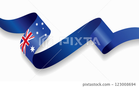 Australian flag wavy abstract background. Vector illustration. 123008694