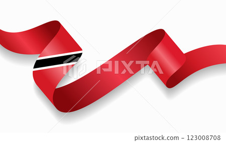 Trinidad and Tobago flag wavy abstract background. Vector illustration. 123008708