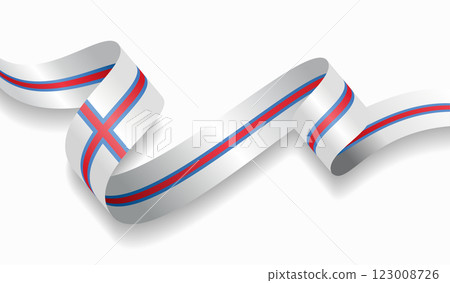 Faroe Islands flag wavy abstract background. Vector illustration. 123008726