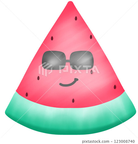 sliced watermelon piece wearing sunglasses sliced watermelon piece wearing sunglasses 123008740