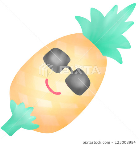 A vibrantly colored watercolor painting of a pineapple A vibrantly colored watercolor painting of a pineapple 123008984