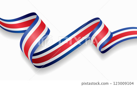 Costa Rican flag wavy abstract background. Vector illustration. 123009104