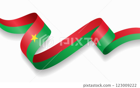 Burkina Faso flag wavy abstract background. Vector illustration. 123009222