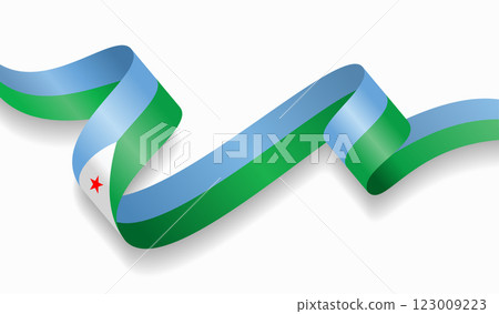Djibouti flag wavy abstract background. Vector illustration. Djibouti flag wavy abstract background. Vector illustration. 123009223