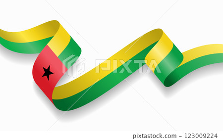Guinea-Bissau flag wavy abstract background. Vector illustration. 123009224