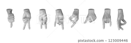 Set of elderly female hands making various gestures, including thumbs up, OK sign, peace, victory, Set of elderly female hands making various gestures, including thumbs up, OK sign, peace, victory, 123009446