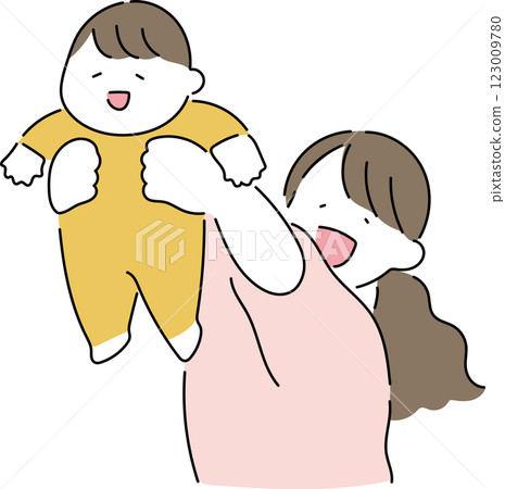 Mother holding a baby 123009780