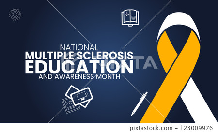 Raising Awareness National Multiple Sclerosis Month, concept. Banner template Raising Awareness National Multiple Sclerosis Month, concept. Banner template 123009976