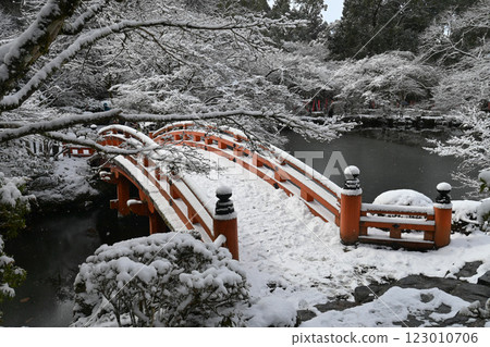 World Heritage Site, Daigoji Temple, Kyoto City, Japan. The Taiko Bridge over Benten Pond World Heritage Site, Daigoji Temple, Kyoto City, Japan. The Taiko Bridge over Benten Pond 123010706