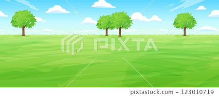 Bright grassland landscape illustration_Side scrolling game background_Seamless Bright grassland landscape illustration_Side scrolling game background_Seamless 123010719