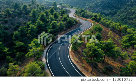 A bird's eye view of the road 123010753