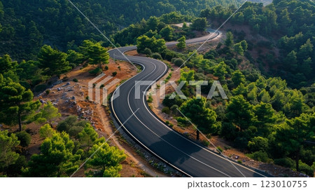 A bird's eye view of the road 123010755