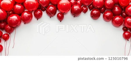 Helium balloons arch on white background 123010796