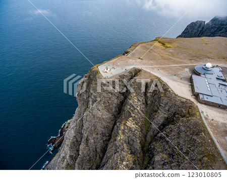 Barents Sea coast North Cape (Nordkapp) in northern Norway aerial photography. Barents Sea coast North Cape (Nordkapp) in northern Norway aerial photography. 123010805