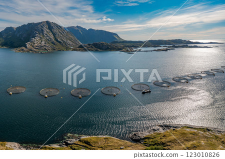 Farm salmon fishing in Norway Farm salmon fishing in Norway 123010826