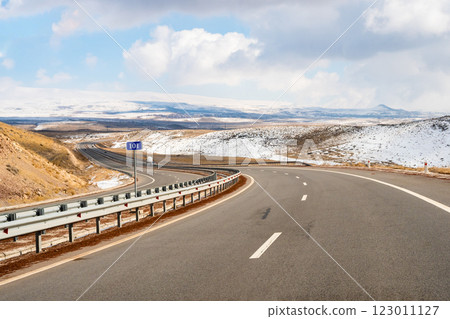 M1 highway in Aragatsotn Province of Armenia 123011127
