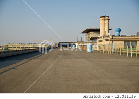 TURIN, ITALY - 14 SEP 2019: Legendary Fiat test track on the roof of the former Fiat car factory Lingotto in Turin, which is now used as an event and park facility 123011139