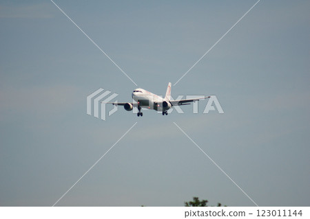 Frankfurt, Germany, July 9, 2017: Tunisair Airbus A320 Approaching Frankfurt Airport 123011144