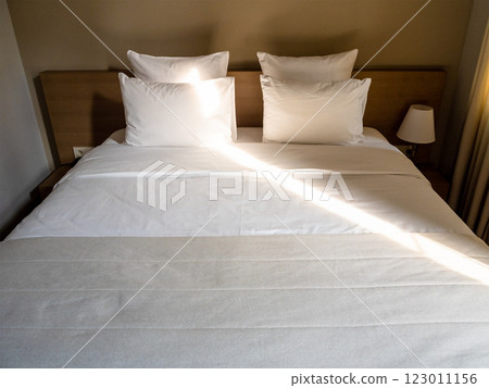 double bed with sunbeam brightening pillow 123011156