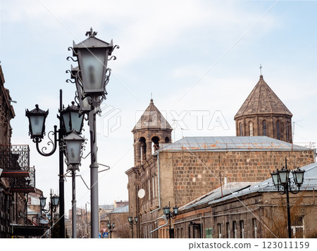 street lampa on Abovyan street in Gyumri old city 123011159