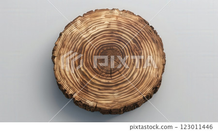 Rustic Wood Slice With Bark Edges Rustic Wood Slice With Bark Edges 123011446