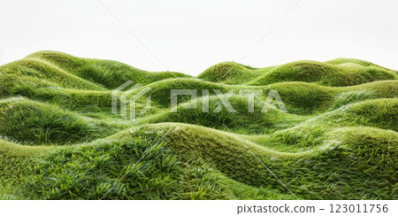 Green grassy hills isolated on white background 123011756